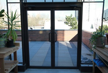 Greenhouse commercial storefront doors